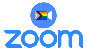 Zoom Logo featuring inclusing rainbow flag